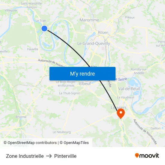Zone Industrielle to Pinterville map