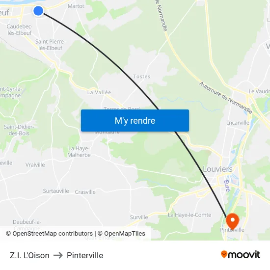 Z.I. L'Oison to Pinterville map