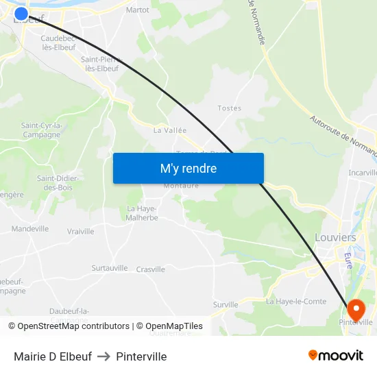 Mairie D Elbeuf to Pinterville map