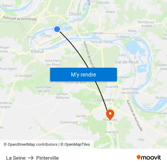 La Seine to Pinterville map