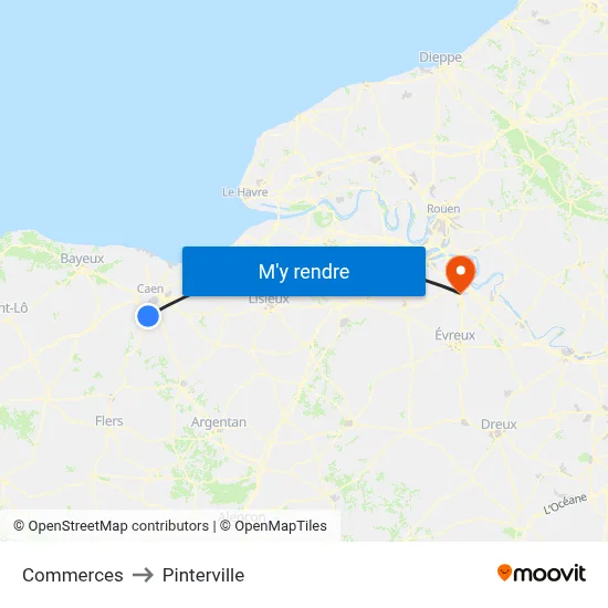 Commerces to Pinterville map