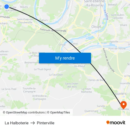La Halboterie to Pinterville map