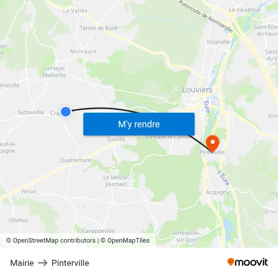Mairie to Pinterville map