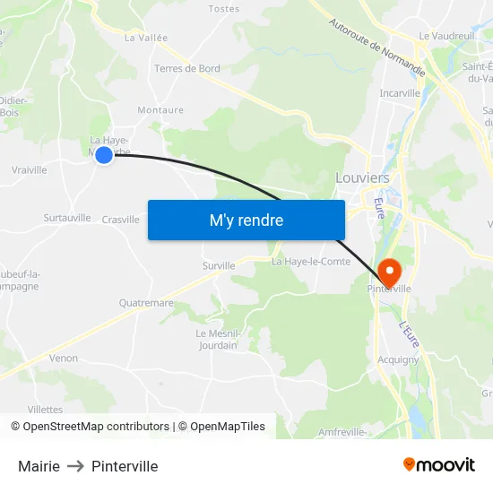 Mairie to Pinterville map