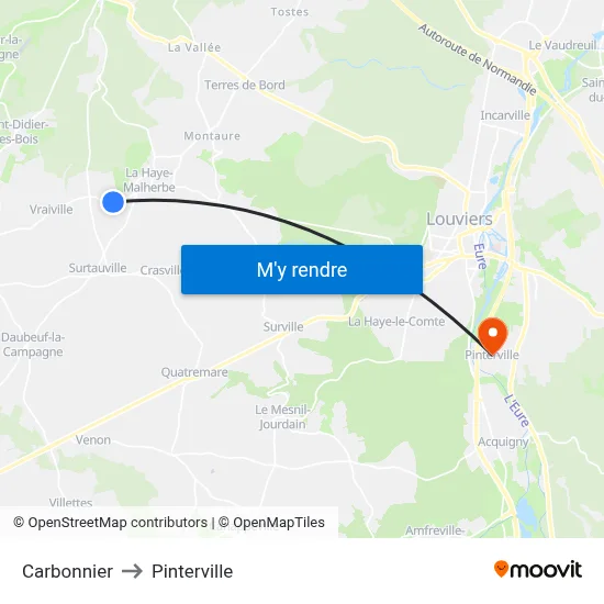 Carbonnier to Pinterville map