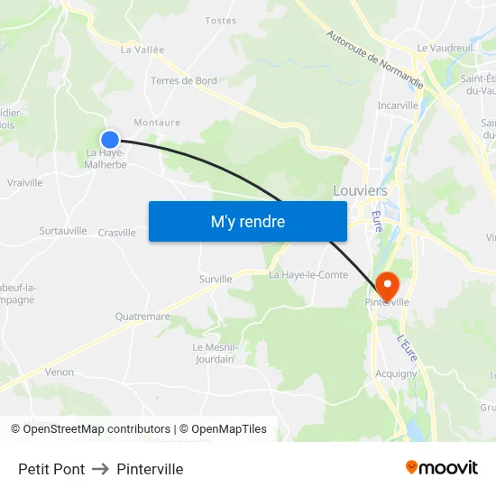 Petit Pont to Pinterville map