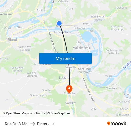 Rue Du 8 Mai to Pinterville map