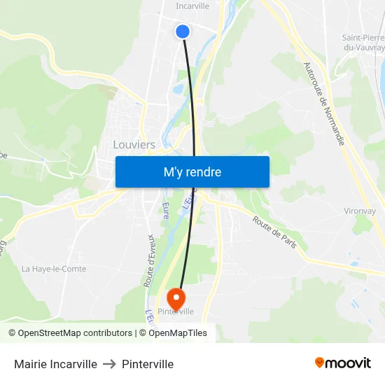 Mairie Incarville to Pinterville map