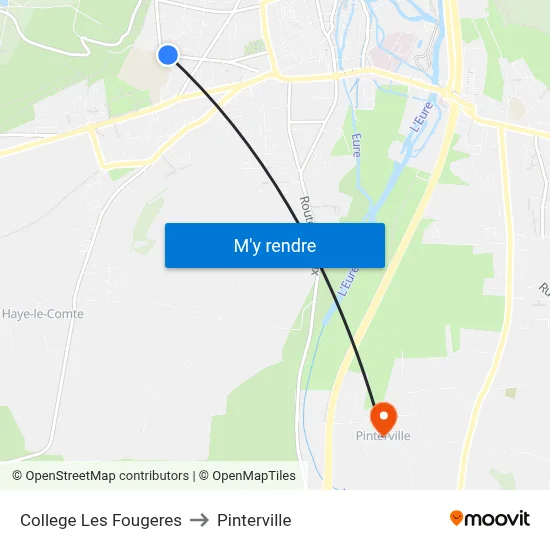 College Les Fougeres to Pinterville map