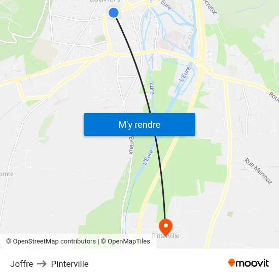 Joffre to Pinterville map