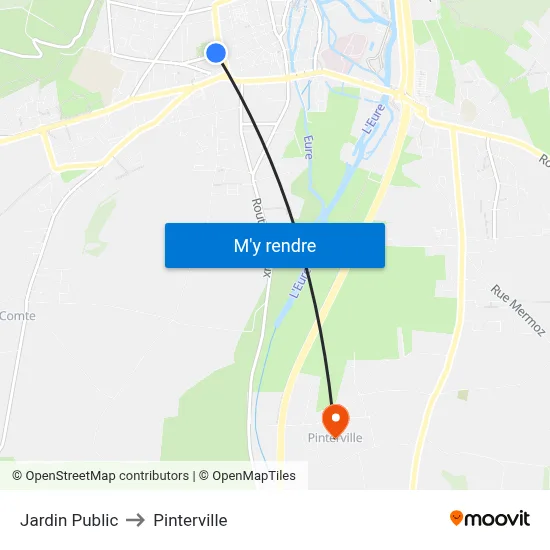 Jardin Public to Pinterville map