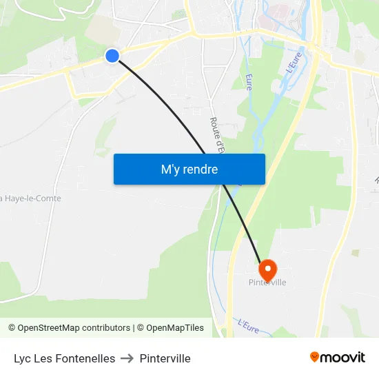 Lyc Les Fontenelles to Pinterville map