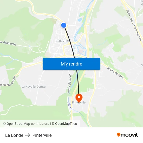La Londe to Pinterville map