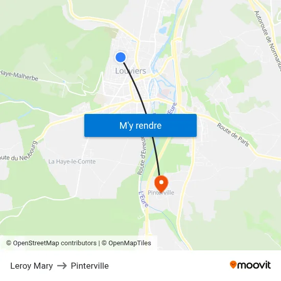 Leroy Mary to Pinterville map