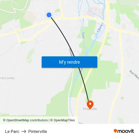 Le Parc to Pinterville map