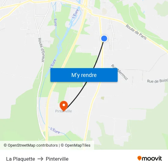 La Plaquette to Pinterville map