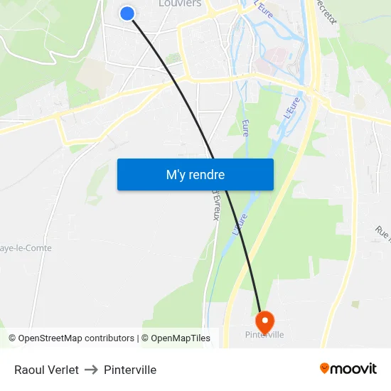 Raoul Verlet to Pinterville map
