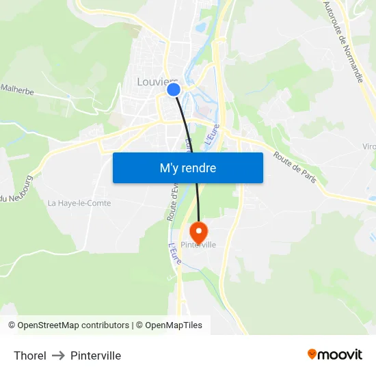 Thorel to Pinterville map