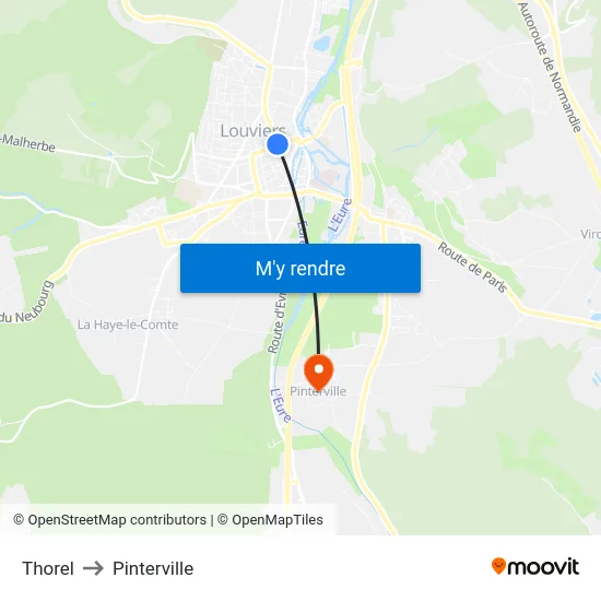 Thorel to Pinterville map