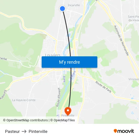 Pasteur to Pinterville map