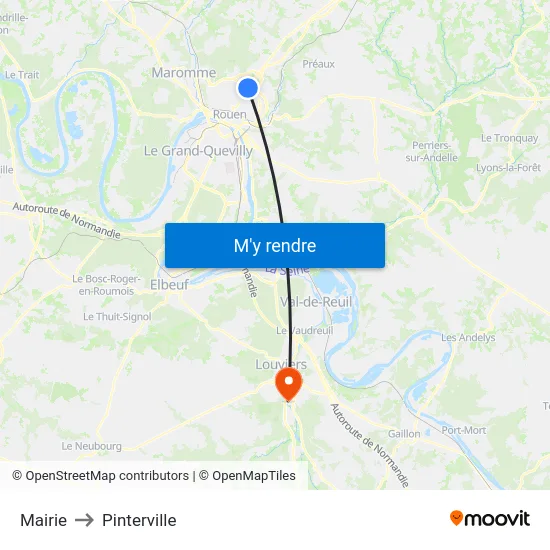 Mairie to Pinterville map