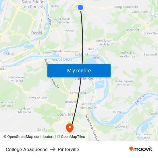 College Abaquesne to Pinterville map