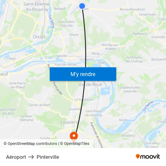 Aéroport to Pinterville map