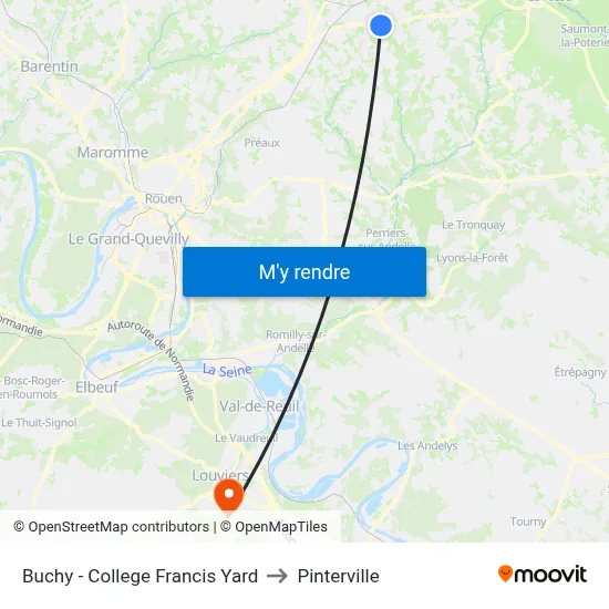Buchy - College Francis Yard to Pinterville map