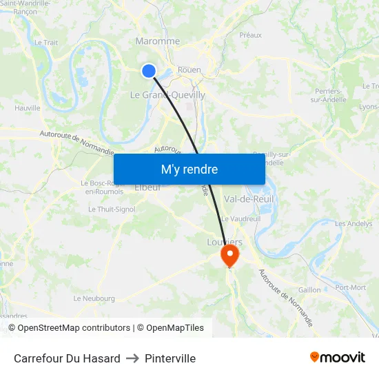 Carrefour Du Hasard to Pinterville map