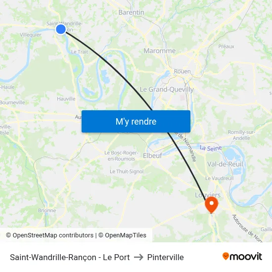 Saint-Wandrille-Rançon - Le Port to Pinterville map