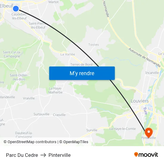 Parc Du Cedre to Pinterville map