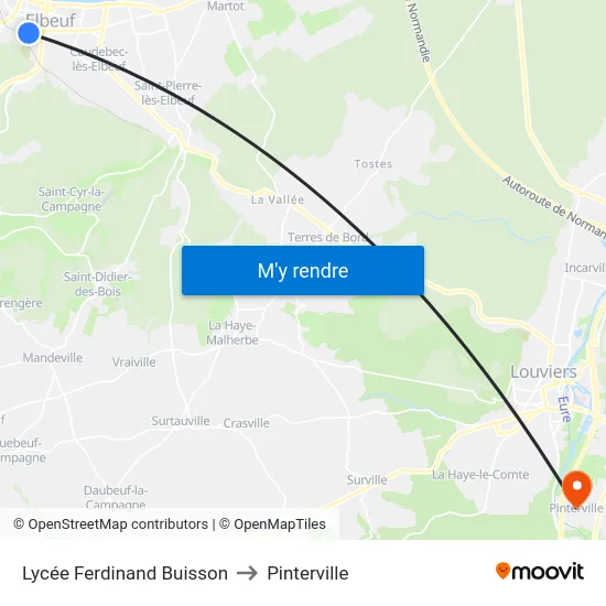Lycée Ferdinand Buisson to Pinterville map