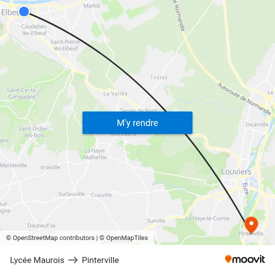 Lycée Maurois to Pinterville map