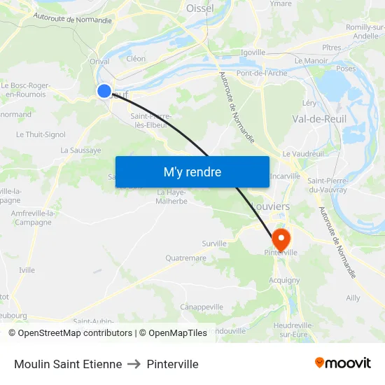 Moulin Saint Etienne to Pinterville map