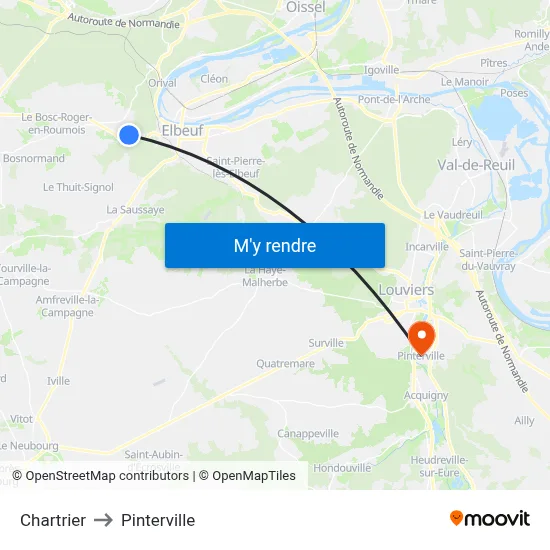 Chartrier to Pinterville map