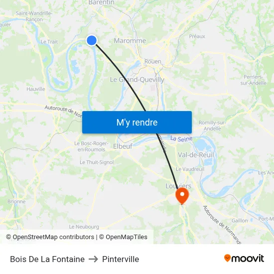 Bois De La Fontaine to Pinterville map