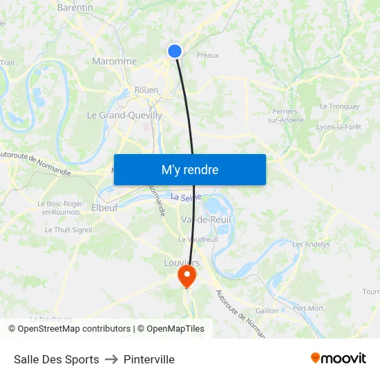 Salle Des Sports to Pinterville map