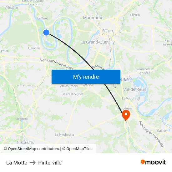 La Motte to Pinterville map