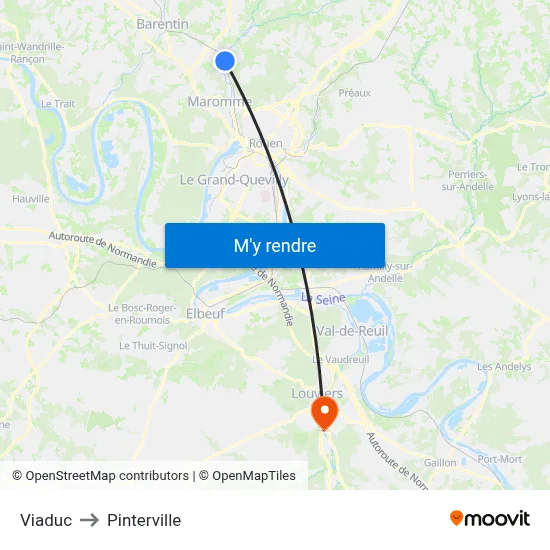 Viaduc to Pinterville map