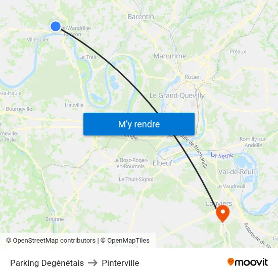 Parking Degénétais to Pinterville map