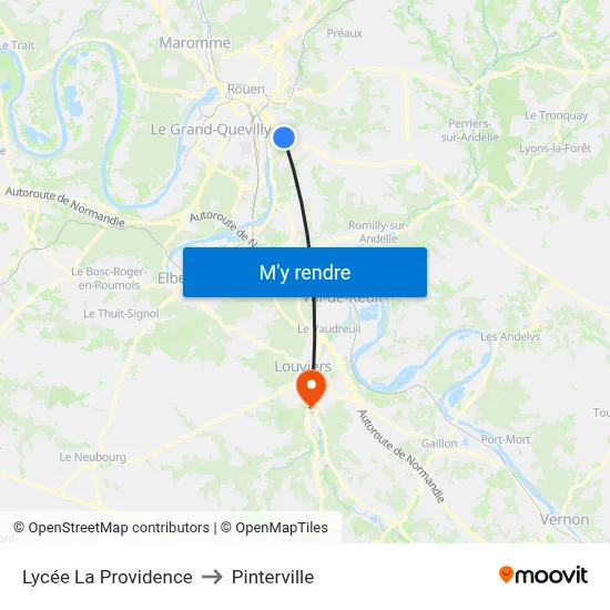 Lycée La Providence to Pinterville map