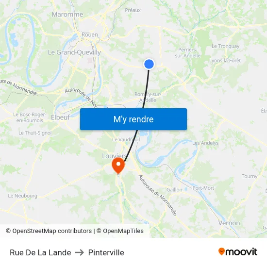 Rue De La Lande to Pinterville map