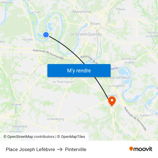 Place Joseph Lefèbvre to Pinterville map