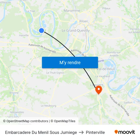Embarcadere Du Menil Sous Jumiege to Pinterville map