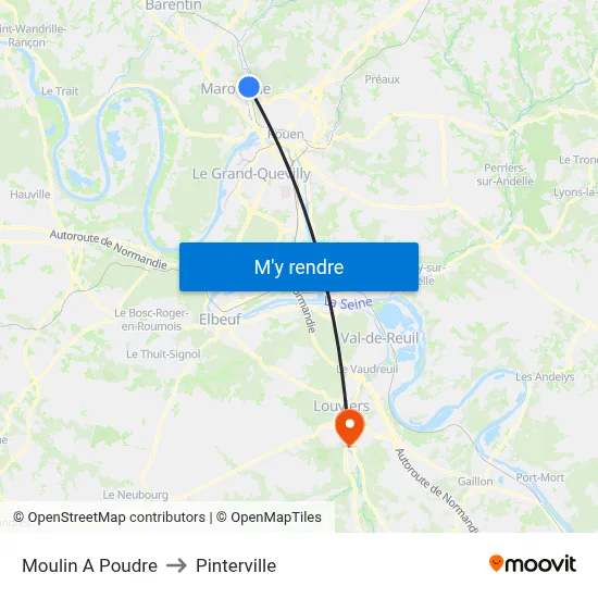 Moulin A Poudre to Pinterville map