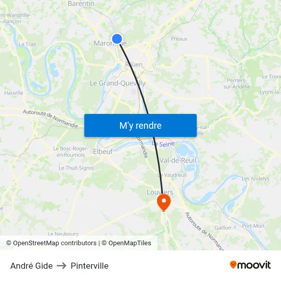 André Gide to Pinterville map