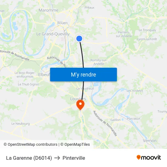 La Garenne (D6014) to Pinterville map