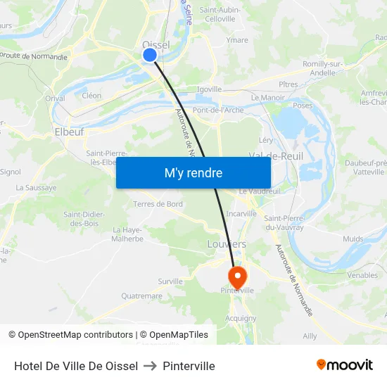 Hotel De Ville De Oissel to Pinterville map