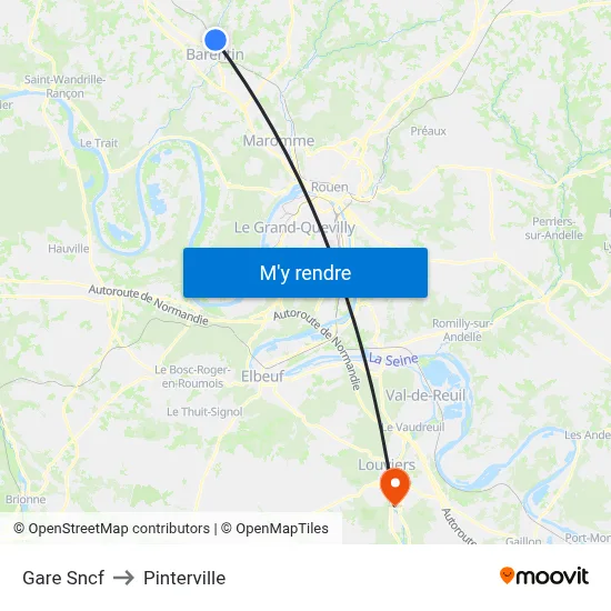 Gare Sncf to Pinterville map