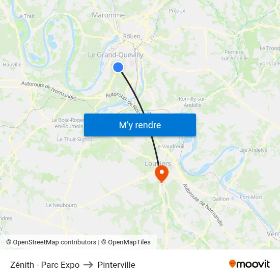 Zénith - Parc Expo to Pinterville map